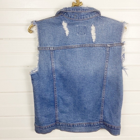 Wild Fable Distressed Denim Cut-off Vest Size XS - Picture 3 of 4